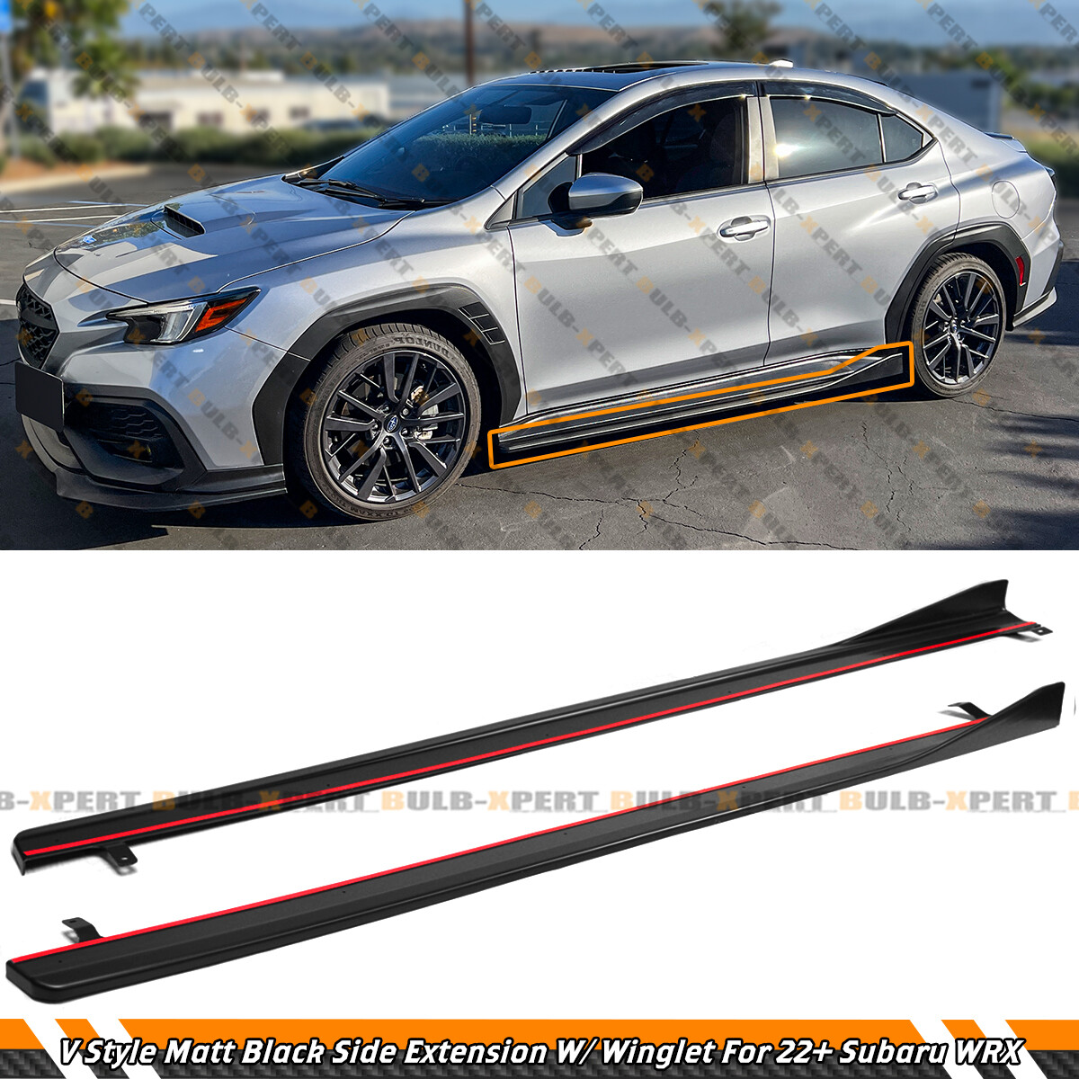 For 2022-2025 Subaru WRX VB JDM V Style Winglet Matt Black