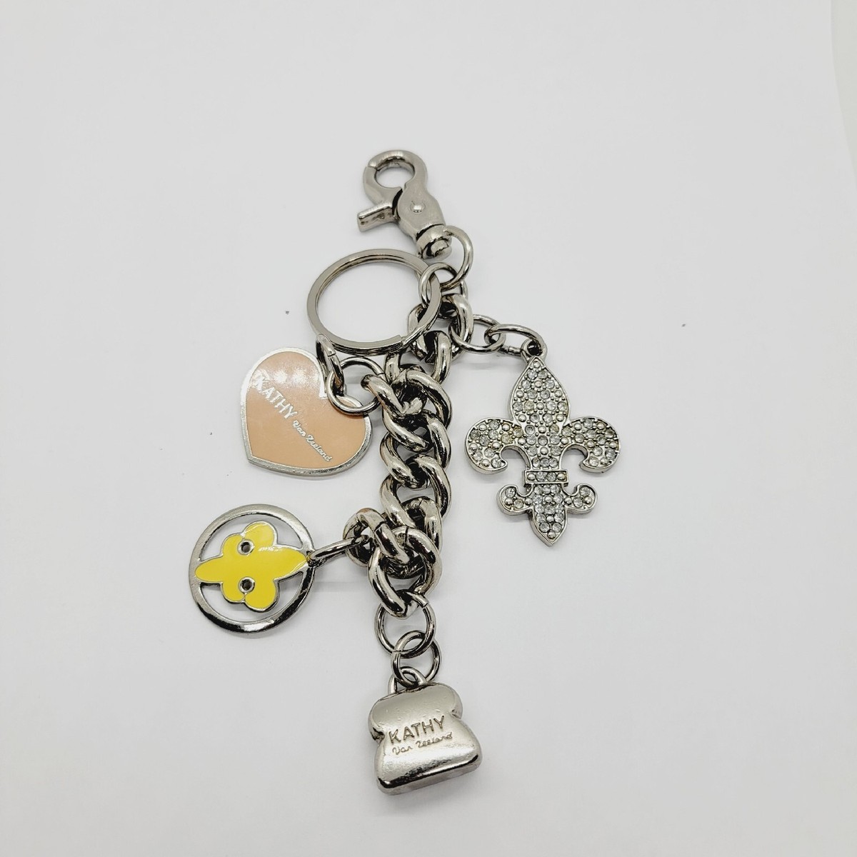 Kathy Van Zeeland Fleur De Lis Keychain Fob Clip Purse Chain Charm - Main Image