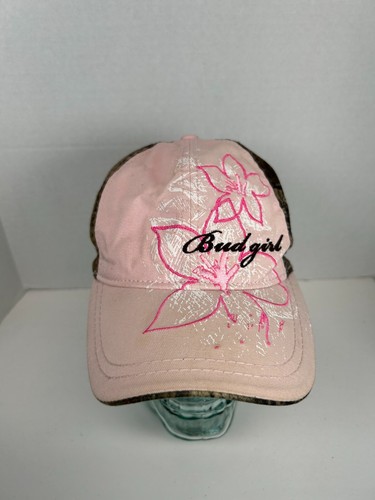 Anheuser Busch Official Merch Womens BUD GIRL Pink Flower Woodland Camo Cap Hat - Picture 2 of 9