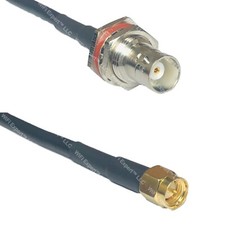 RFC240 BNC FEMALE BULKHEAD to SMA MALE Coax RF Cable USA-Ship Lot