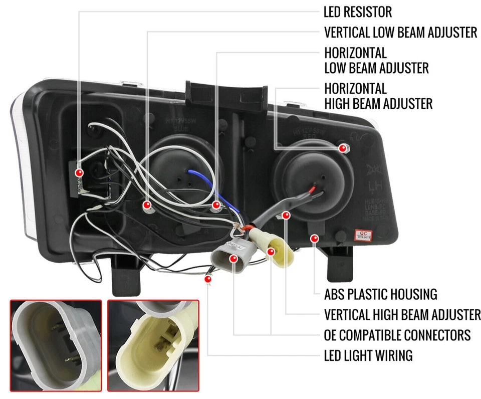 Silverado 1500 2500 HD DURA MAX Halo LED projetor faróis + sinal de volta cromado - Imagem 4 de 4