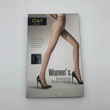 G&Y  3 Pairs  Women's Control Top Pantyhose with Reinforced Toes  2XL Black