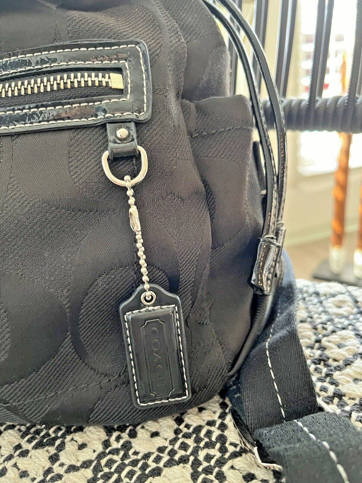 Coach Black Kyra Signature Daisy Canvas Backpack Pur… Gem