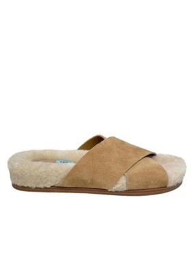 Marc Fisher NEW Sandals Canna Sheep Shearling Slippers Slides Leather size 9