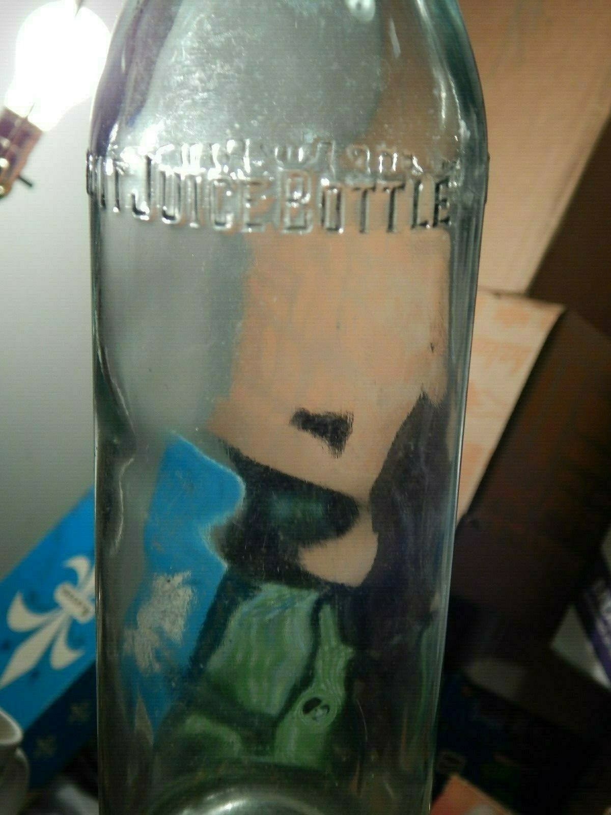 Fowlers One Pint Fruit Juice Bottle w/ Cola Cap Embossed Glass