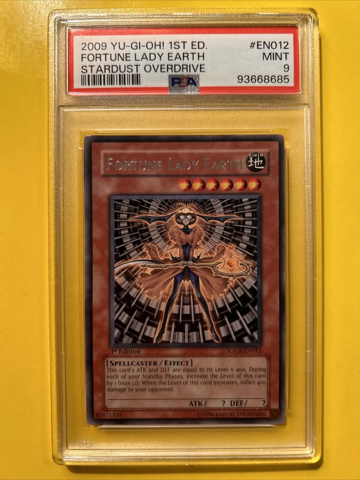 YuGiOh FORTUNE LADY EARTH #SOVR-EN012🔥PSA 9 MINT🔥1st EDITION-2009 RARE 💫POP 1 - Image 3 of 4