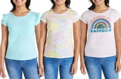 Vigoss Girl's 3-Piece Short Sleeve Shirts Desert Sun S 7/8