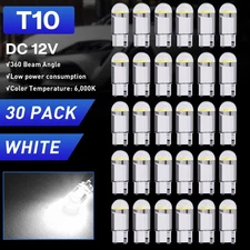 White 30Pcs LED License Plate Interior Light Bulb T10 194 168 W5W 2825  6000K