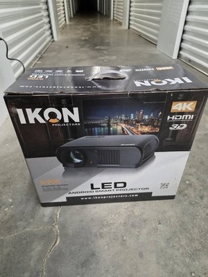 IKON ik900 LED 4K Android Smart Home Theater Projector 3D HDMI USB Ethernet NEW