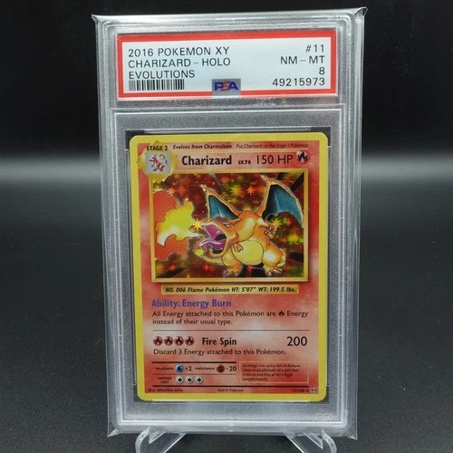 PSA 8 NM-MINT POKEMON CHARIZARD HOLO RARE EVOLUTIONS 2016 #11 CARD - #4