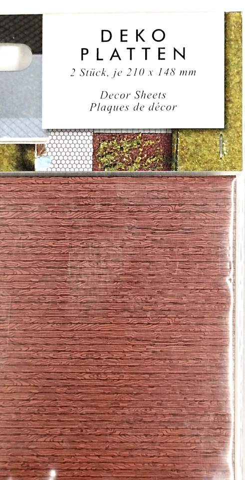 BUSCH H0 Nr. 7039, Dekoplatten mit Maserung, 2 Stück je 210 x 148 mm (M888)