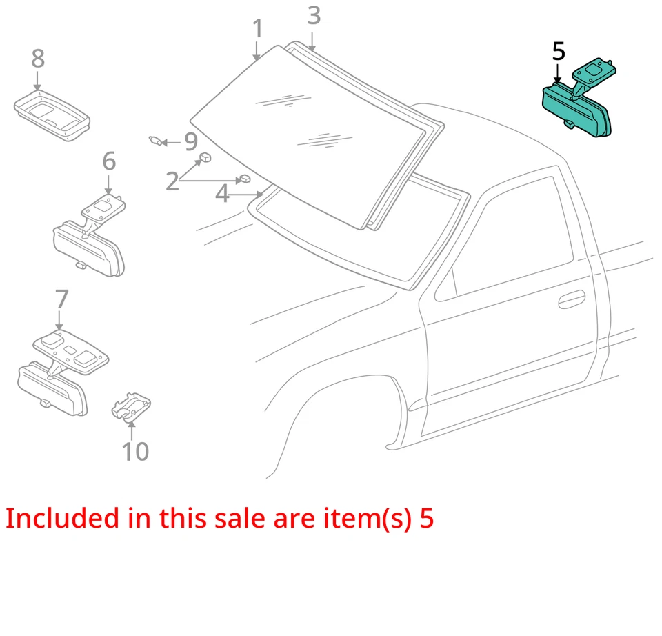 Rear View Mirror Manual Dimming Fits 00-02 4 RUNNER 28025096 Foto 3 de 4