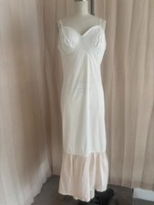 Medium Vintage Slip Nightgown. Lace Trim. Knit empire