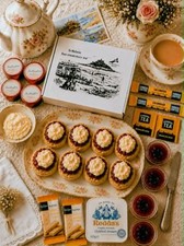 Cornish Cream Tea Scone Hamper for4– Message  Card – Tea or Coffee - Fathers Day