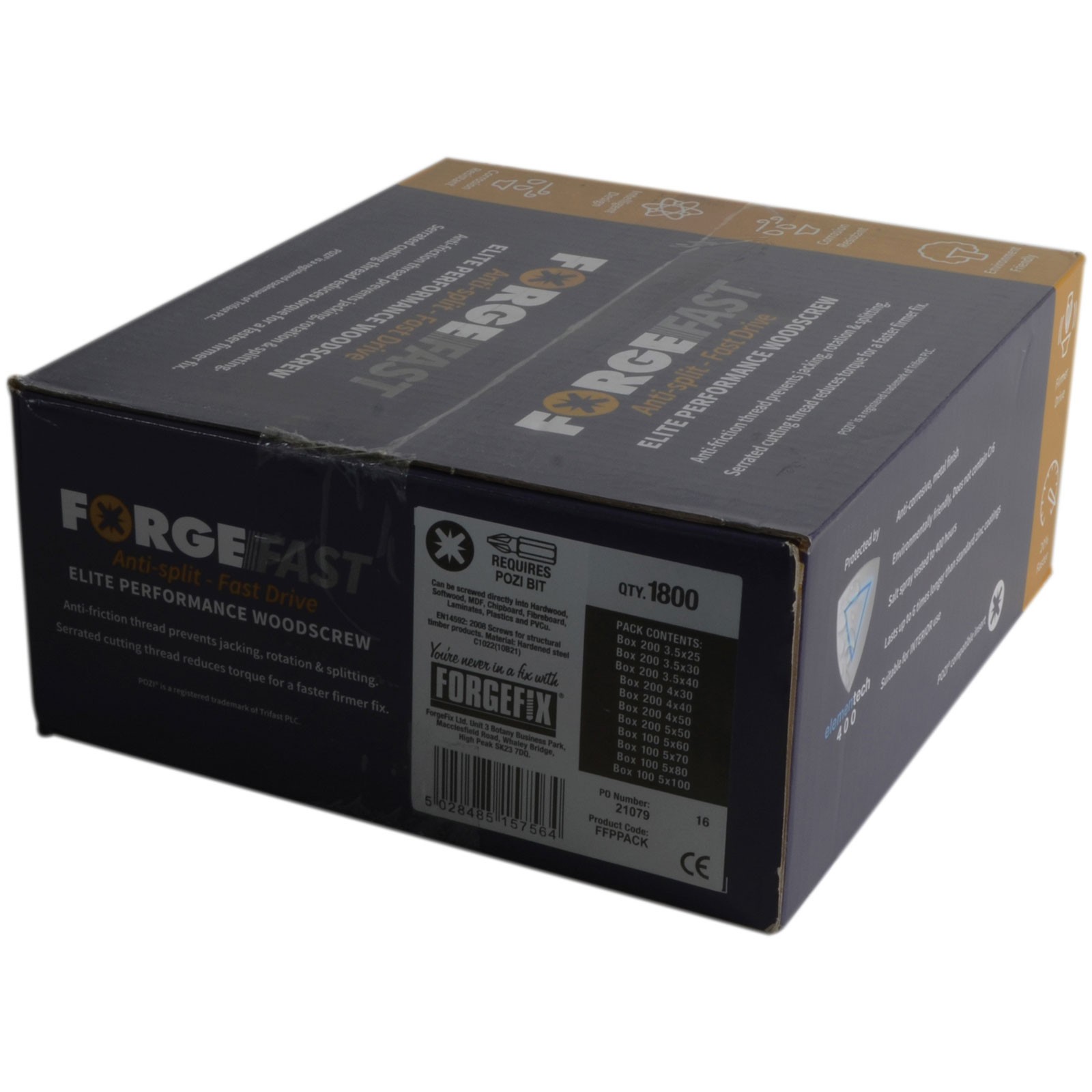 ForgeFix ForgeFast Pozi Compatible Wood Screw Forge Pack 1800 Piece