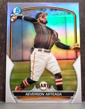 2023-24 Bowman Chrome Aeverson Arteaga #BCP-60 1st Bowman RC SP /499