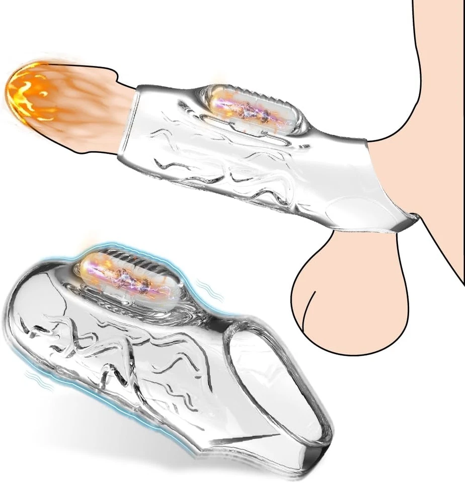 Male Penis Sleeve Extender Enlarger Girth Enhancer Reusable Cockring Sex Toy Men