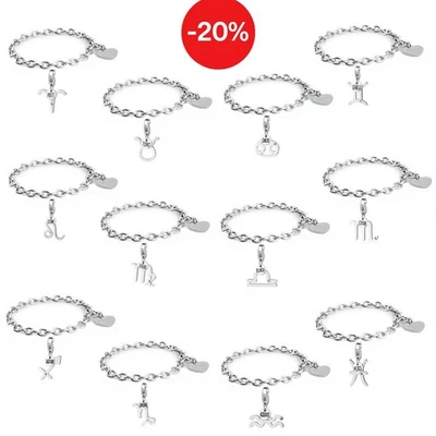 S’AGAPÕ Sagapo Bracciale Donna In Acciaio Segni Zodiacali Sagapò Braccialetto S'agapo