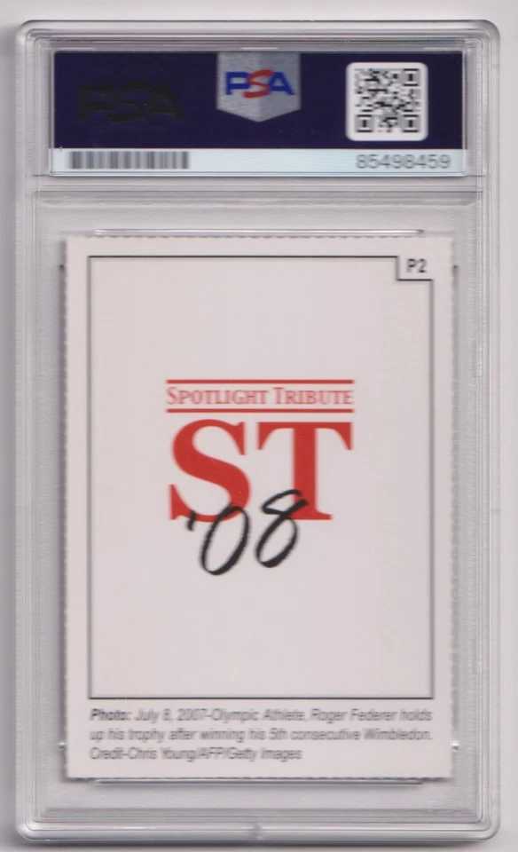 ROGER FEDERER SIGNED AUTOGRAPH 2008 Spotlight Tribute CARD PSA/DNA Tennis - Image 2 of 2