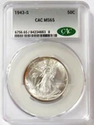 1943 S USA WALKING LIBERTY HALF DOLLAR CAC MINT STATE 65