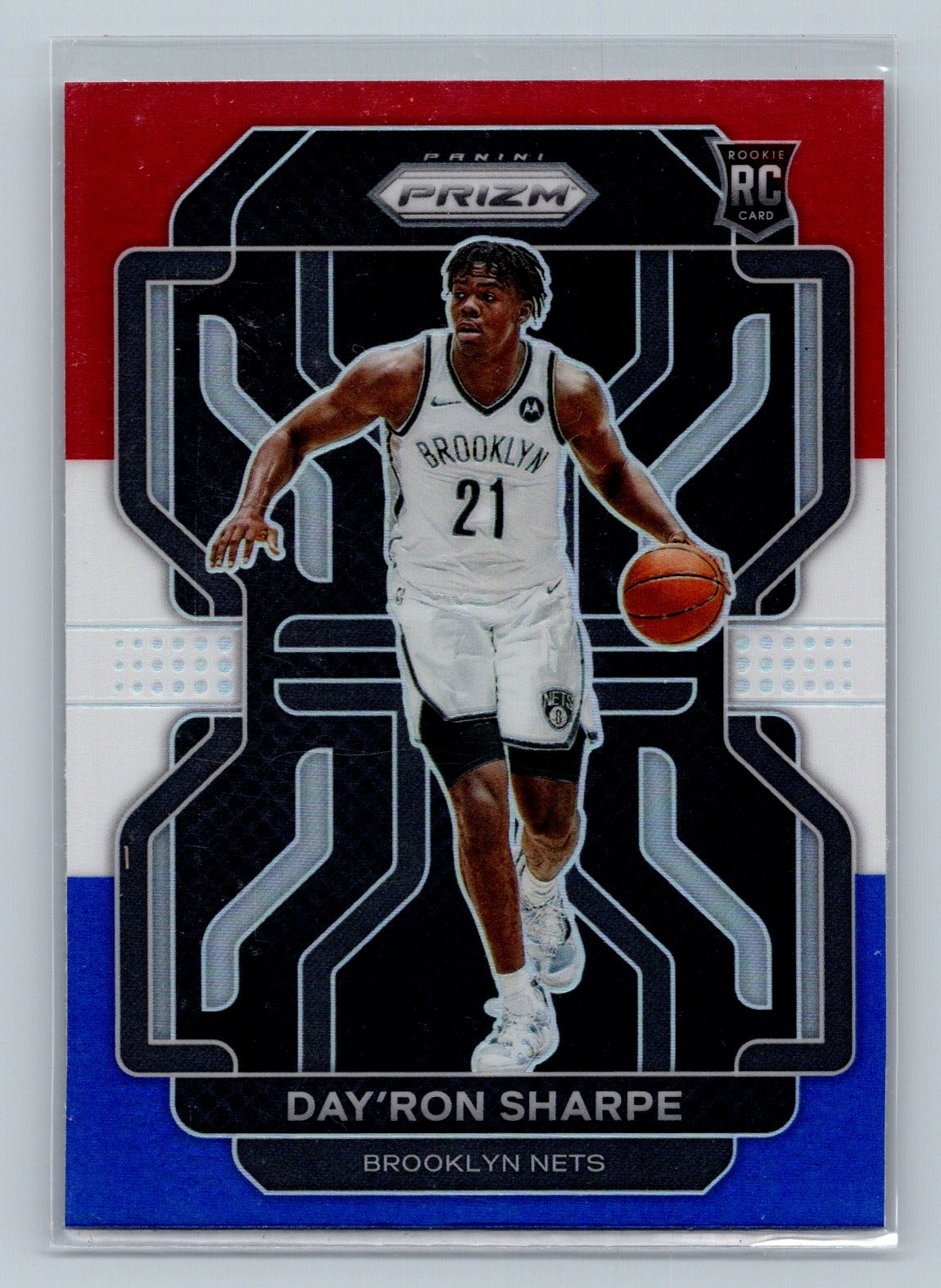 2021-22 Panini Prizm #281 Day'Ron Sharpe Red White and Blue Rookie Nets
