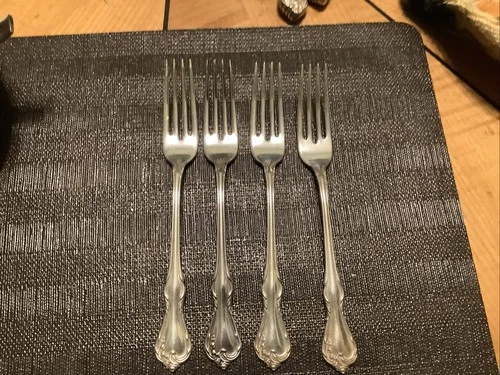 Vintage Flatware Rose Cascade by Reed & Barton Sterling Silver 4 Pc Forks 7 3/8"