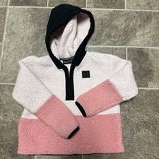 Under Armour Sweatshirt Hoodie Girls Sz YMD Pink Logo Pullover Hood Youth Fleece
