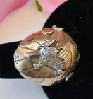Vintage 925 Sterling Silver & Unknown Gold~NAVAJO Richard Begay Wolf Ring~10-3/4