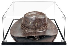 Clear Cowboy Hat Display Case Box Acrylic Panama  Tweed Hat Holder Stand wit...