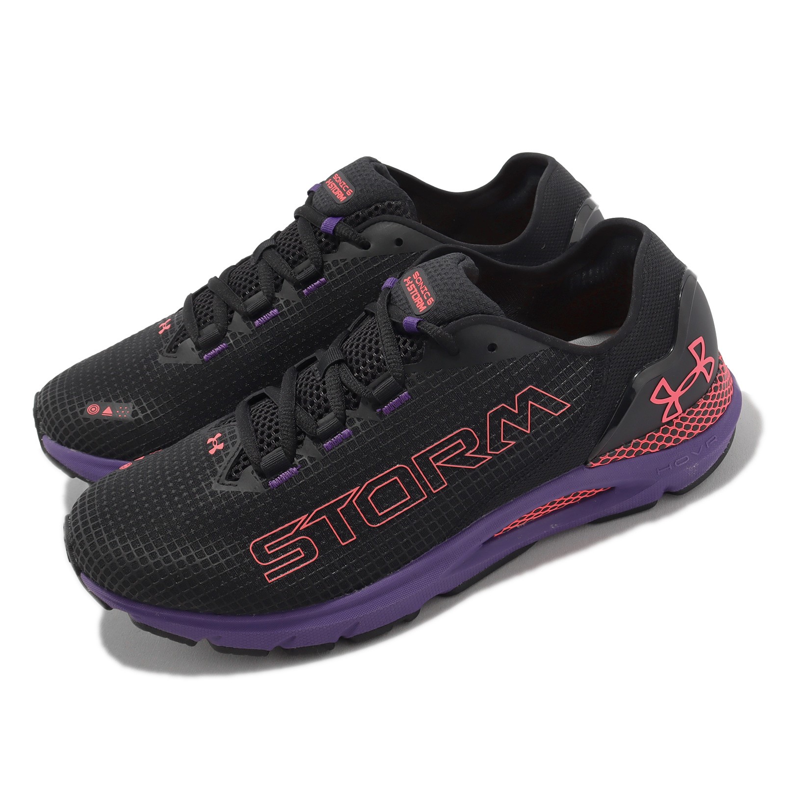 Under Armour HOVR Sonic 6 Storm UA Black Purple Men Running Shoes 3026548-001