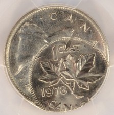 Canada 1978 1c Cent Struck Off-Center on 1977 Quarter PCGS MS64