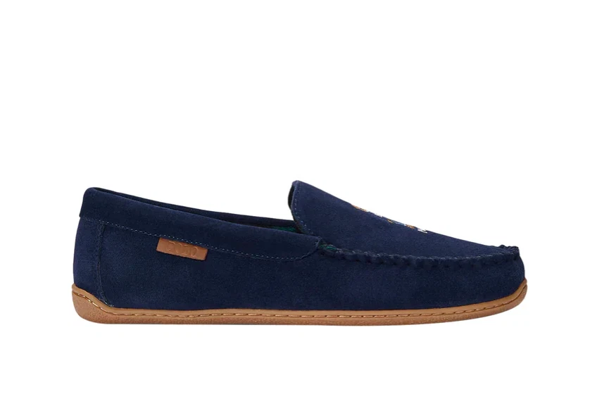 US 10 Nuevo Auténtico Polo Ralph Lauren Brenan Polo Oso Azul Marino Gamuza Para hombres Zapatillas Foto 3 de 4