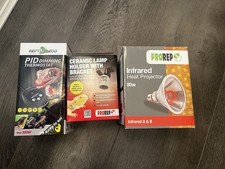 Reptile Infrared Heat Lamp With Dimming Thermostat & Ceramic Lamp Holder