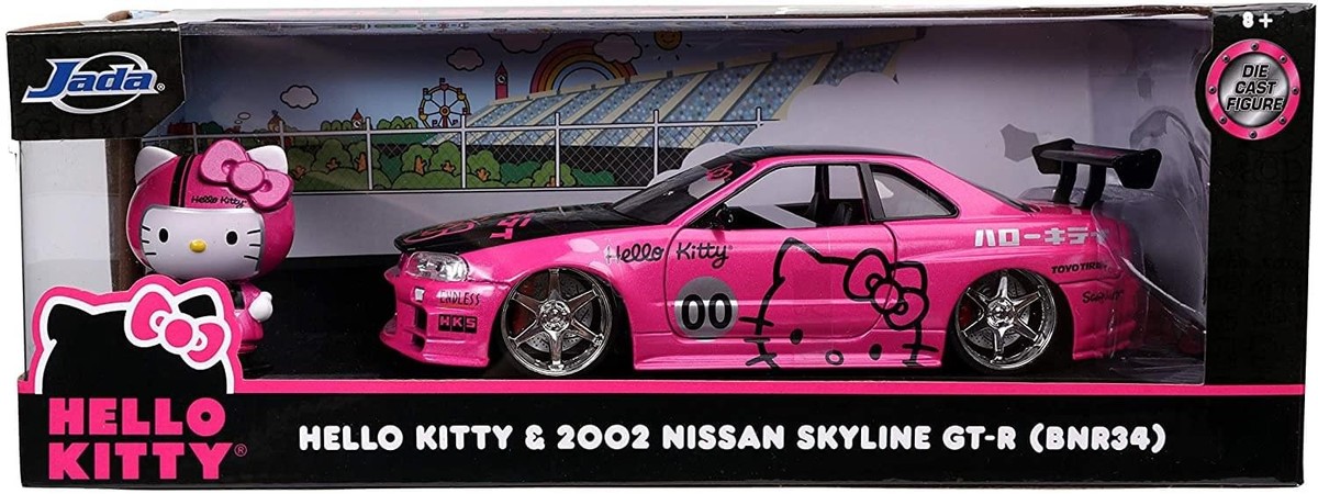 JADAハローキティ GT-R (BNR34) 1/24 Jada Toys 1/24 2002 Nissan Skyline GT-R (BNR34) with Hello