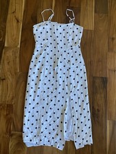 Banana Republic Dress Size 6 Tall White Polka Dot Great Condition
