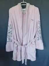 Victoria Secret PINK Sherpa Hooded Plush Bathrobe Kimono Sequin Logo Size M/L