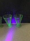4 Jeannette Uranium Green Floral Poinsettia 2 Juice and 2 Waters, Excellent Cond — photo 5