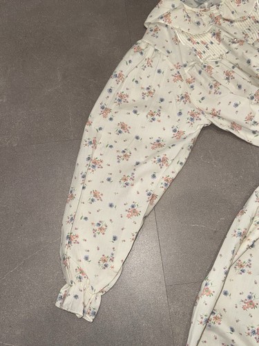 Vintage C&A Cream Floral Long Sleeve Nightdress Peter Pan Collar Bows UK 12 - Picture 15 of 15