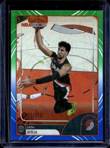 2025-26 Topps Hoops Deni Avdija Rainbow Green and Blue Foil #/249 Trail Blazers