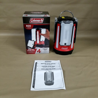 #ad Coleman Quad Pro Multi Panel Lantern In Box Tested amp; Works $32.49