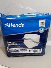 Attends Bariatric Disposable Underwear Unisex 3XL 10 Count New