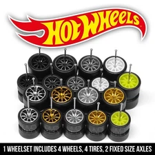 1/64 Scale 10 SPOKE v14 Real Rider Wheels Rims Tire Set for Hot