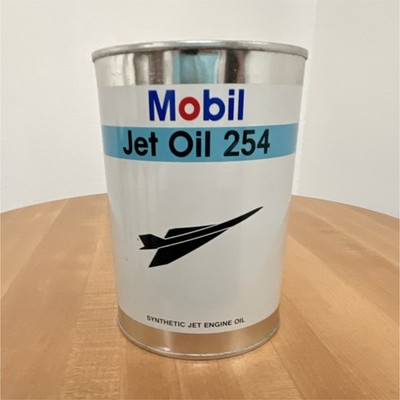 Mobil Jet Oil 254 Synthetic Jet Engine Oil Advertising Can (Bank)