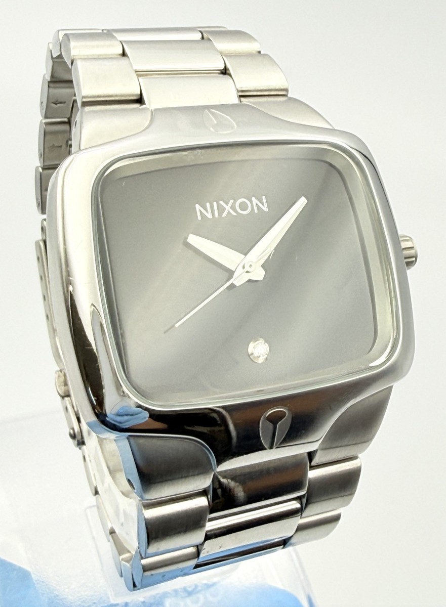 NIXON The Player Black Dial Silver Quartz Watch Wrist 16.5cm (6.5