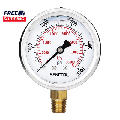 #ad 5000 Psi Glycerin Liquid Filled Hydraulic High Pressure Gauge 2.5 Dial Size $13.82