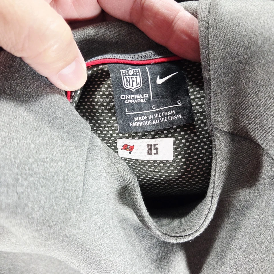 坦帕湾海盗队连帽衫男式大号灰色耐克团队球员发行 #85 毛衣 — 第 3/4 张图片