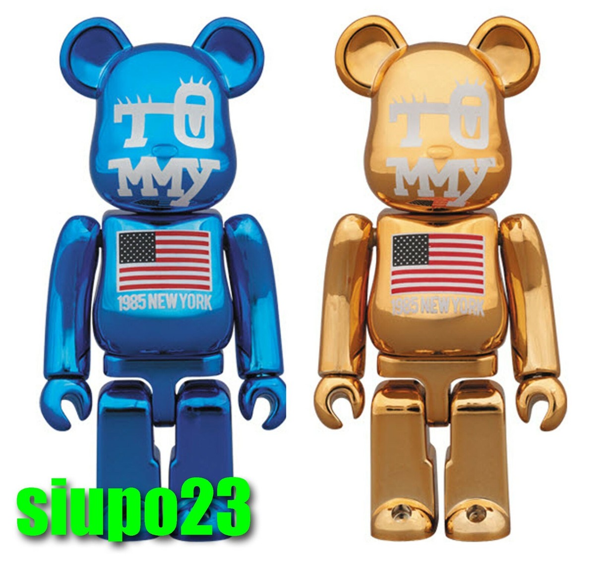 Medicom 100% Bearbrck ~ Hilfiger 2012 Blue & Gold 2pcs | eBay
