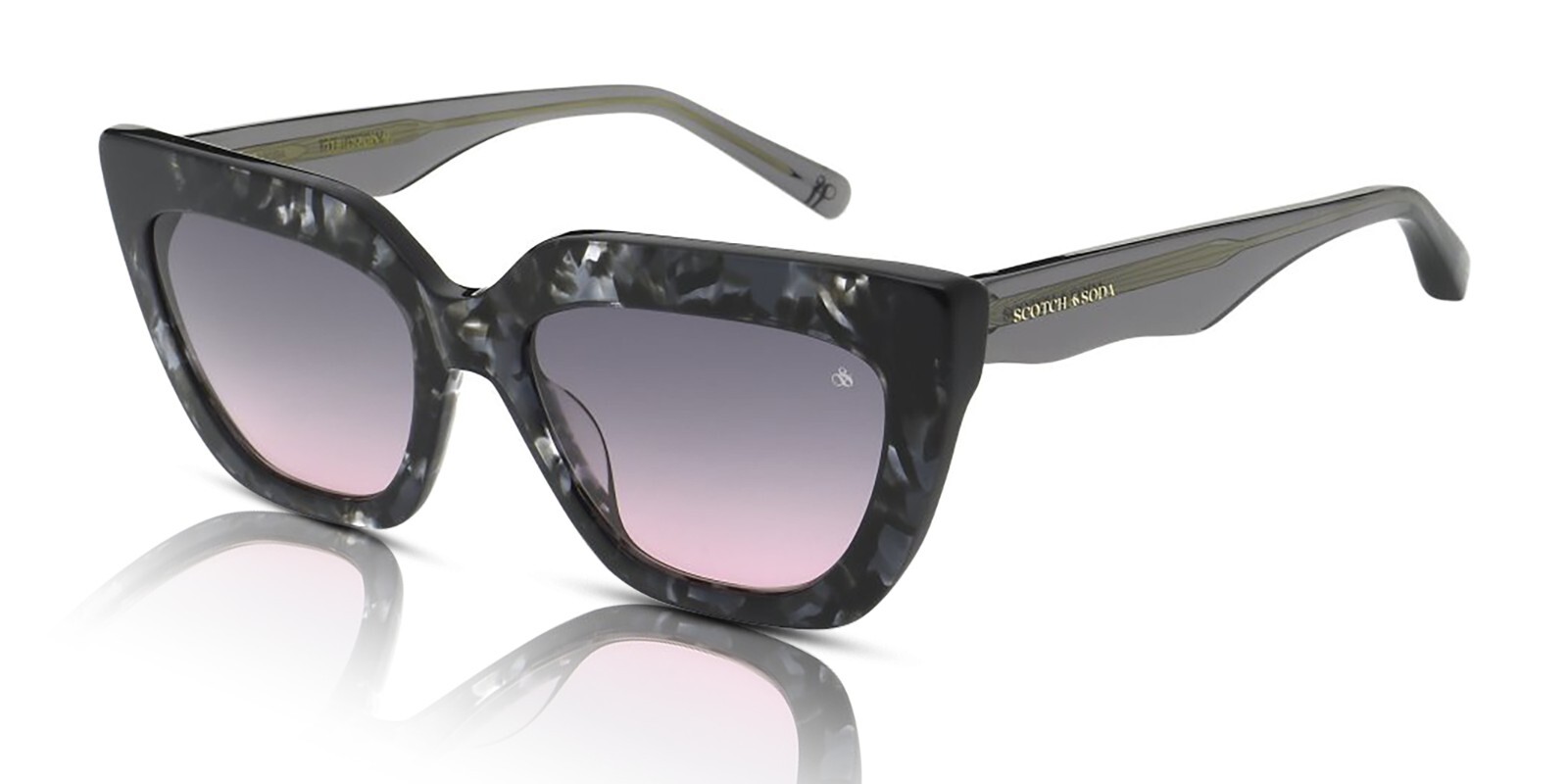 Scotch & Soda Sunglasses Women's SS7036 010 Black Speckle/Grey-Pink Gradient