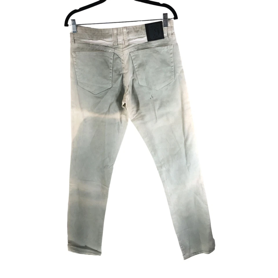 Social Collision Mens Faded Acid Wash Slim-Fit Jeans Button Fly Goth Punk 32x32 - Image 2 of 4