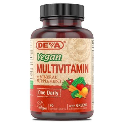 DEVA Vegan Multivitamin and Mineral Supplement - Once-Per-Day Formula with Gr...